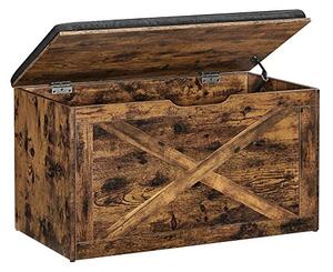 Banca de depozitare, Vasagle, ULHS056X01, Maro Rustic, 29.9 x 15 x 18 cm
