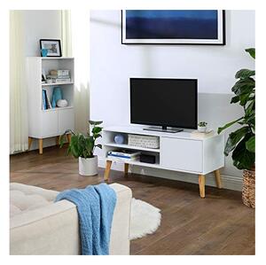 Comoda TV, Vasagle, LTV09WT, Alb, 110 x 40 x 49 cm