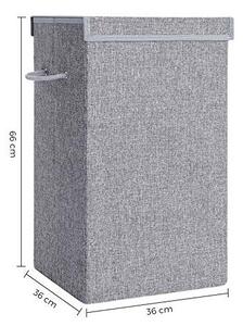 Cos de rufe, Songmics, 85L, LCB01G, Gri, 36 x 36 x 66 cm