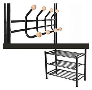Cuier, Songmics, Metal, Negru, 68 x 35 x 187 cm