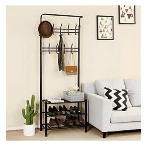 Cuier, Songmics, Metal, Negru, 68 x 35 x 187 cm
