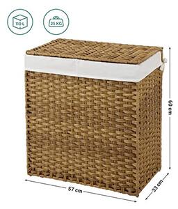 Cos de rufe, Songmics, 110L, LCB52NL, Natural, 57 x 33 x 60 cm