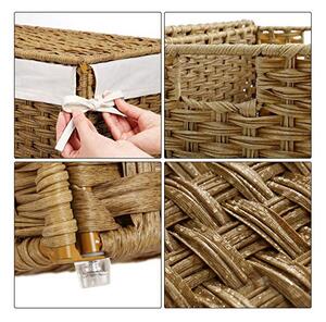 Cos de rufe, Songmics, 110L, LCB52NL, Natural, 57 x 33 x 60 cm