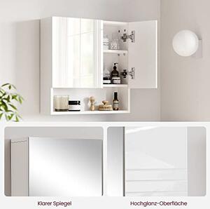 Dulap de depozitare pentru lavoar, Vasagle, Alb, 54x55x15 cm