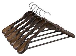 Set de 6 umerase din lemn, Songmics, Negru-Argintiu, 44.5x23.5x5.5 cm
