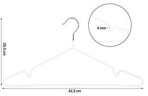 Set de 20 umerase din metal, Songmics, Alb-Argintiu, 42x20.5x0.3 cm