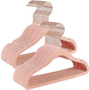 Set de 30 umerase de catifea pentru copii, Songmics, Roz, 30x20.5x0.5 cm