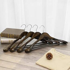 Set de 6 umerase din lemn, Songmics, Negru-Argintiu, 44.5x23.5x5.5 cm