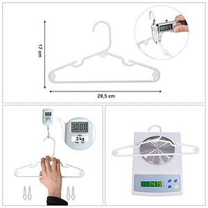 Set de 30 umerase din plastic, Songmics, Alb, 29.5x17x0.56 cm