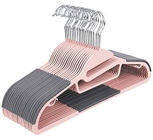 Set de 20 umerase din plastic, Songmics, Roz, 41.5x22.5x0.5 cm