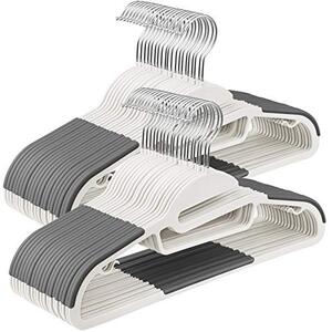 Set de 50 umerase din plastic, Songmics, Alb, 41.5x22.5x0.5 cm