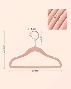 Set de 30 umerase de catifea pentru copii, Songmics, Roz, 30x20.5x0.5 cm