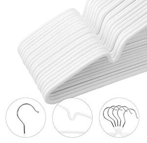 Set de 20 umerase din metal, Songmics, Alb-Argintiu, 42x20.5x0.3 cm