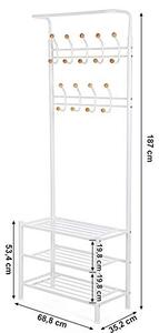 Cuier, Songmics, Alb, 187x68.8x35.2 cm