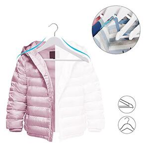 Set de 10 umerase din lemn pentru copii, Songmics, Alb, 35x1.2x20 cm