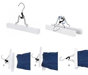 Set de 12 umerase din lemn, Songmics, Alb, 25x2.8x1 cm