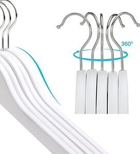 Set de 10 umerase din lemn pentru copii, Songmics, Alb, 35x1.2x20 cm