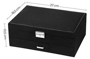 Cutie bijuterii, Songmics, Negru, 27x18.5x10.5 cm
