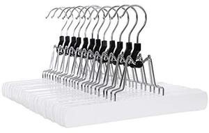 Set de 12 umerase din lemn, Songmics, Alb, 25x2.8x1 cm