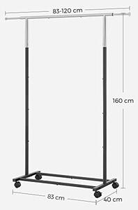 Cuier stender, Songmics, Negru, 120x40x160 cm