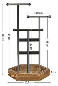 Suport bijuterii, Songmics, Maro-Negru, 20.5x18x36 cm