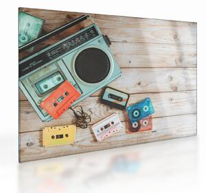 Tablou pe sticlă - Radio retro (70x50 cm)