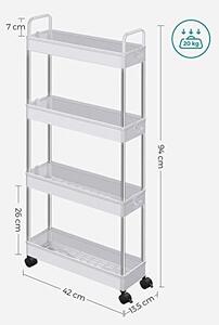 Raft pentru bucatarie, Songmics, Alb, 40x13x93 cm