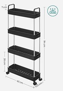 Raft pentru bucatarie, Songmics, Negru, 40x13x93 cm