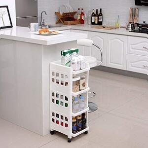Raft pentru bucatarie, Songmics, Alb, 27.5x32.5x74.5 cm