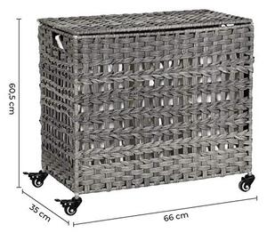 Cos de rufe, Songmics, Gri, 66x36x60 cm