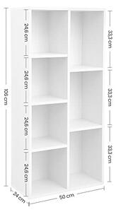 Biblioteca, Vasagle, Alb, 50x24x106 cm