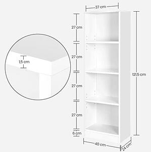 Biblioteca, Vasagle, Alb, 121.5x40x24 cm