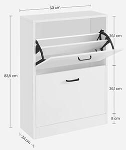 Pantofar, Vasagle, Alb, 83.5x60x24 cm