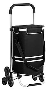 Carucior pentru cumparaturi, Songmics, Negru, 47x35x97 cm
