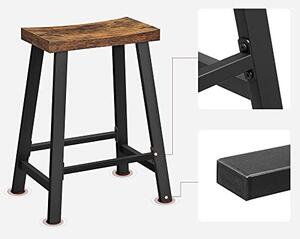 Set 2 scaune de bar, Vasagle, Negru , 46.2x33x60 cm