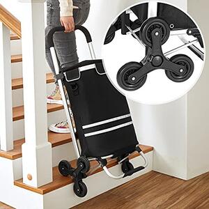 Carucior pentru cumparaturi, Songmics, Negru, 47x35x97 cm