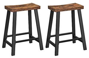 Set 2 scaune de bar, Vasagle, Negru , 46.2x33x60 cm
