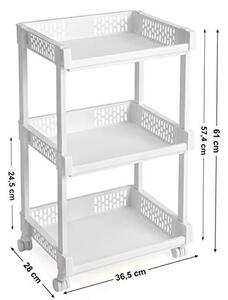 Raft pentru bucatarie, Songmics, Alb, 36.5x28x61 cm