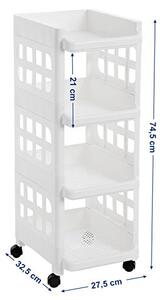 Raft pentru bucatarie, Songmics, Alb, 27.5x32.5x74.5 cm