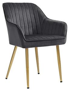 Scaun dining, Songmics, Gri-Auriu, 62.5x60x85 cm