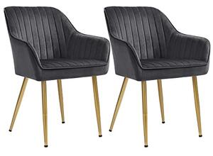 Set 2 scaune dining, Songmics, Gri, 62.5x60x85 cm