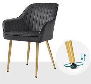 Scaun dining, Songmics, Gri-Auriu, 62.5x60x85 cm