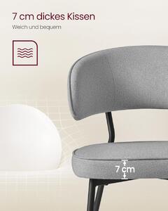 Set 2 scaune dinings, Vasagle, Gri deschis, 54x52x82 cm