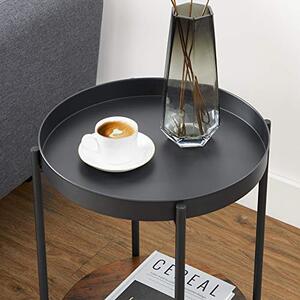 Set 2 masute laterale, Vasagle, Negru, 43x43x55 cm