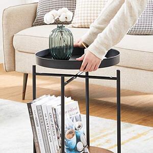 Set 2 masute laterale, Vasagle, Negru, 43x43x55 cm