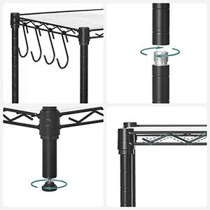 Raft de depozitare, Songmics, Negru-Alb, 90x35x177 cm