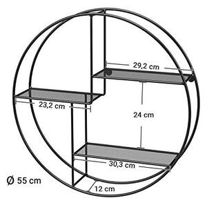 Raft de perete, Songmics, Negru, 55x55x12.5 cm