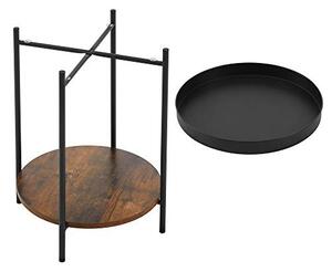 Set 2 masute laterale, Vasagle, Negru, 43x43x55 cm