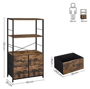 Dulap de depozitare, Songmics, Negru, 63x30x120 cm