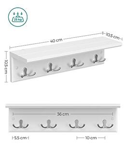 Cuier, Songmics, Alb, 40x10.5x10.5 cm